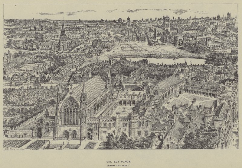 Ely Place, Nyugatról alkotó: Henry William Brewer