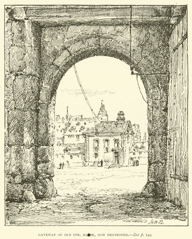 Az Old Ste Barbe kapuja, mára megsemmisült (metszet) alkotó: Henry William Brewer