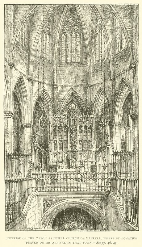 A "Seo" manresai főtemplom belseje, ahol Szent Ignác imádkozott a városba érkezésekor (metszet) alkotó: Henry William Brewer