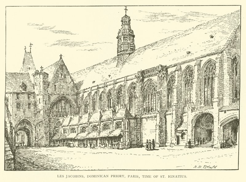Les Jacobins, Dominikai rend, Párizs, Szent Ignác kora (metszet) alkotó: Henry William Brewer