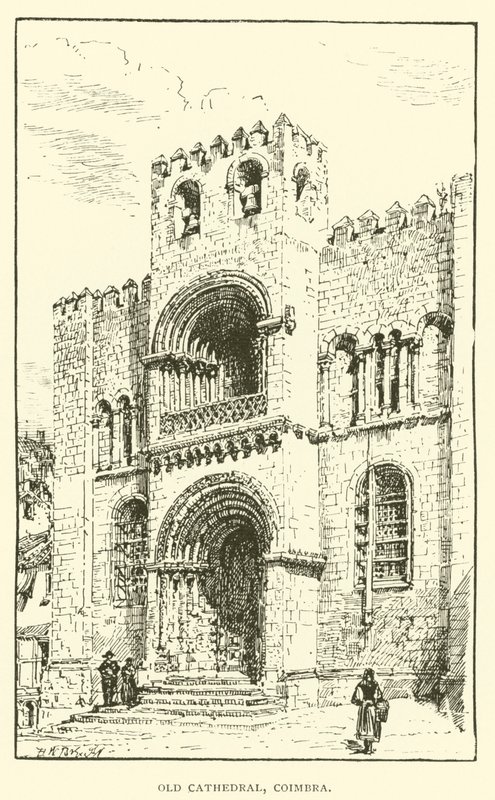Régi katedrális, Coimbra (metszet) alkotó: Henry William Brewer