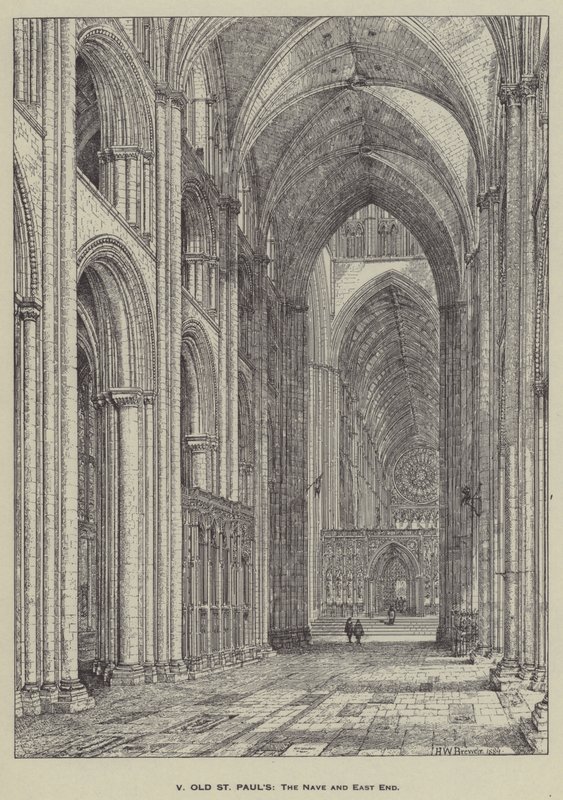 Old St Pauls, The Nave és East End alkotó: Henry William Brewer