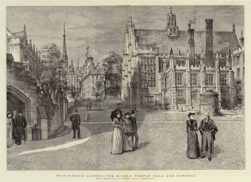 A festői London, a Middle Temple Hall és a kertek alkotó: Henry William Brewer