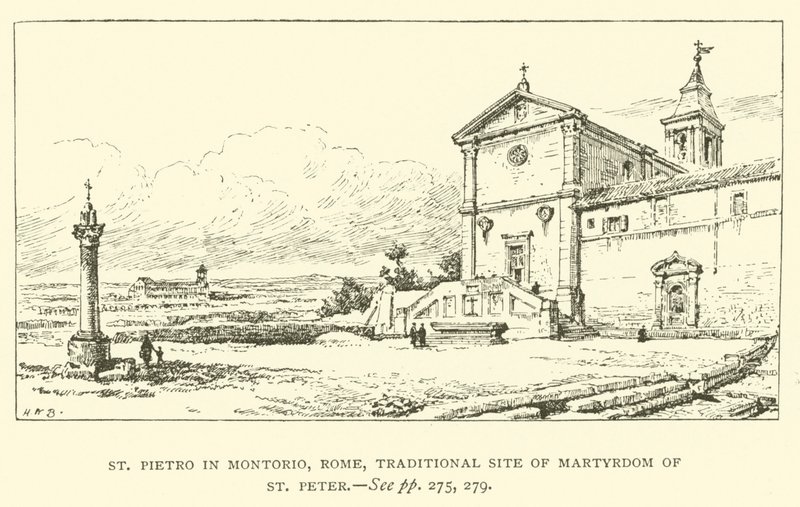 St Pietro in Montorio, Róma, Szent Péter vértanúságának hagyományos helyszíne (metszet) alkotó: Henry William Brewer