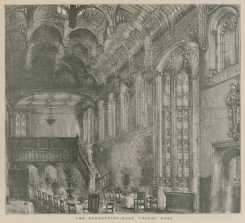 A bankettterem, Crosby Hall, London alkotó: Henry William Brewer