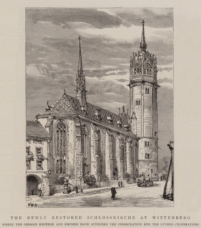 Az újonnan felújított Schlosskirche Wittenbergben alkotó: Henry William Brewer