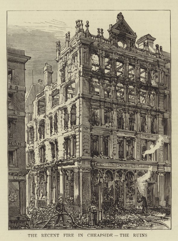 A legutóbbi tűz a Cheapside-ban, a romok alkotó: Henry William Brewer