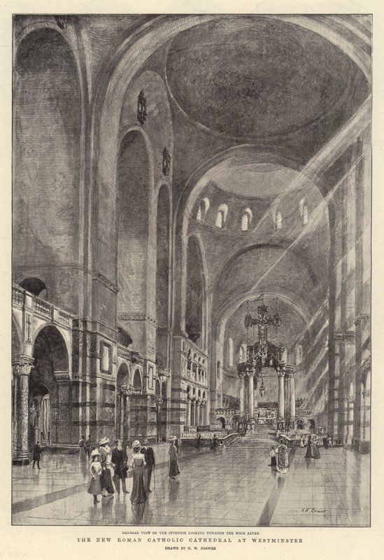 Az új római katolikus katedrális Westminsterben alkotó: Henry William Brewer