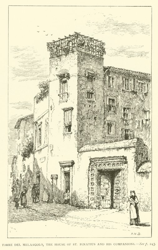 Torre del Melangolo, Szent Ignác és társai háza (metszet) alkotó: Henry William Brewer