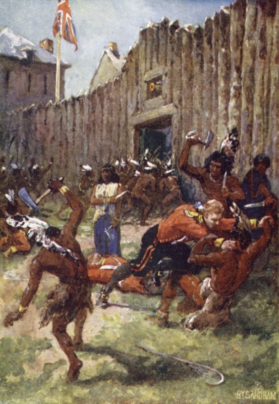 Vörös indiánok támadják az angolokat alkotó: Henry after Sandham