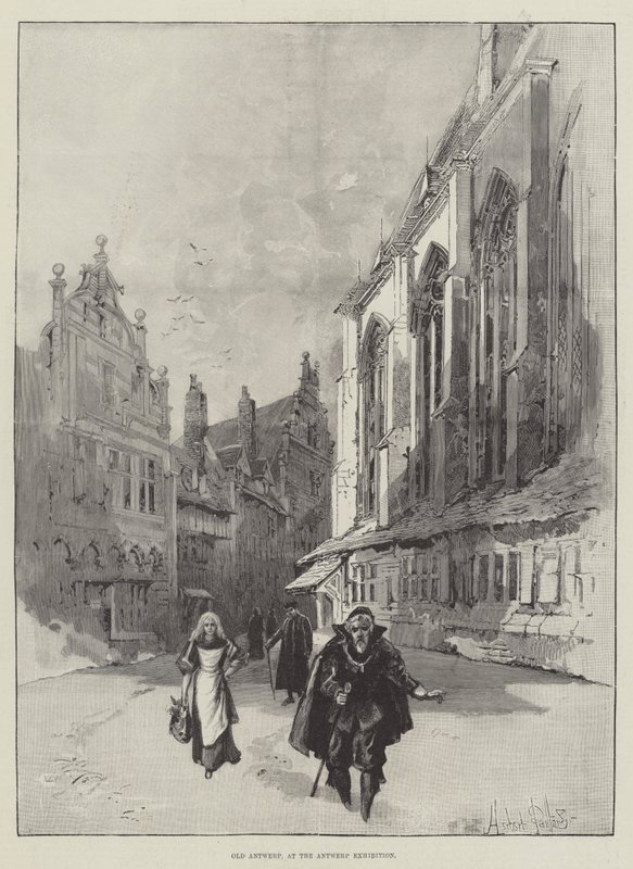 Régi Antwerpen, az antwerpeni kiállításon alkotó: Herbert Railton