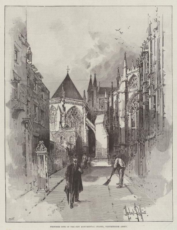 Az új monumentális kápolna javasolt helye, Westminster Abbey alkotó: Herbert Railton