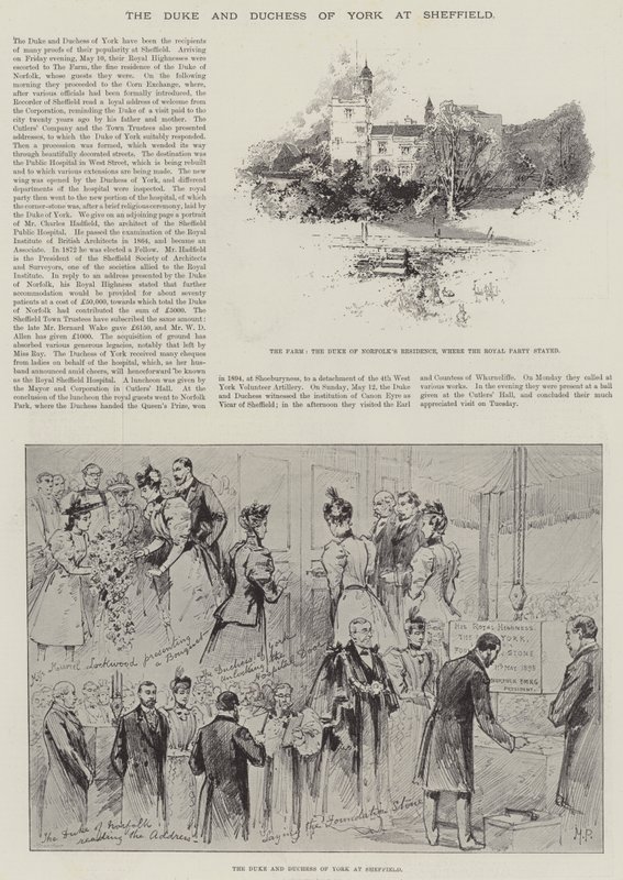 A yorki herceg és hercegné Sheffieldben alkotó: Herbert Railton