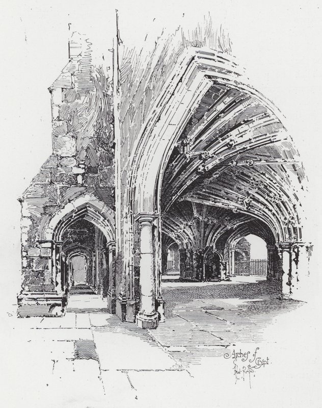Arches of Crypt (metszet) alkotó: Herbert (after) Railton