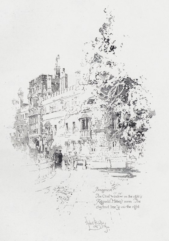 Brasenose College, Oxford, Reginald Heber angol pap és író szobája (litho) alkotó: Herbert (after) Railton
