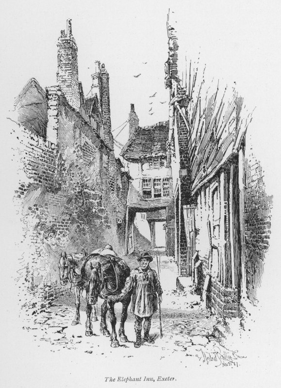 Edzés: The Elephant Inn, Exeter (litho) alkotó: Herbert (after) Railton
