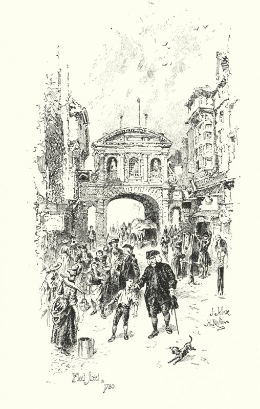 Dr. Johnson, Fleet Street, London, 1780 (litho) alkotó: Herbert (after) Railton