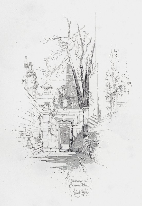 Gateway to Frewen Hall, Oxford (litho) alkotó: Herbert (after) Railton