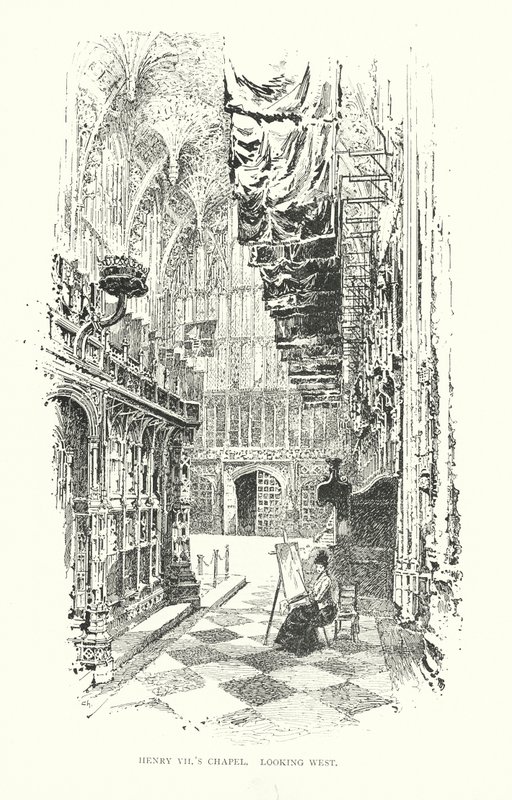 VII. Henrik kápolnája, nyugati irányban (litográfia) alkotó: Herbert (after) Railton
