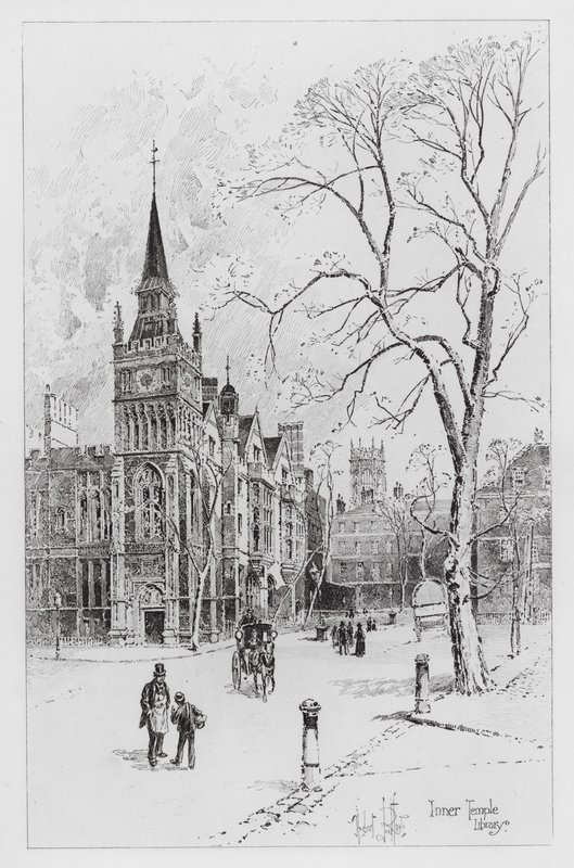 Inner Temple Library (metszet) alkotó: Herbert (after) Railton