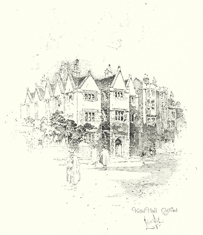 Kettel Hall, Oxford (litho) alkotó: Herbert (after) Railton
