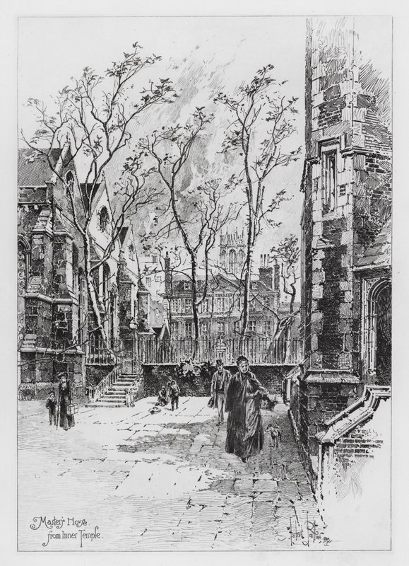 Mester háza a belső templomból (metszet) alkotó: Herbert (after) Railton