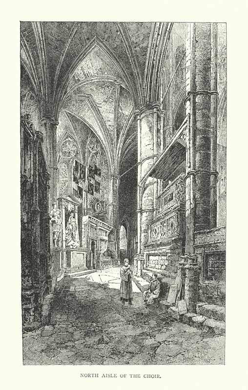 A kórus északi mellékhajója (litográfia) alkotó: Herbert (after) Railton