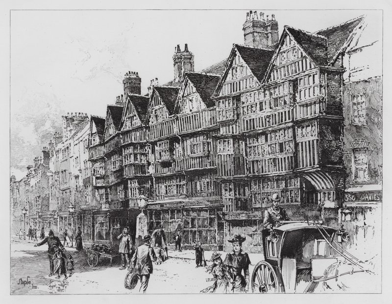 Staple Inn (metszet) alkotó: Herbert (after) Railton