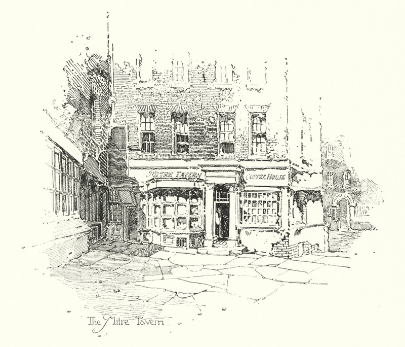 The Mitre Tavern, London (litho) alkotó: Herbert (after) Railton