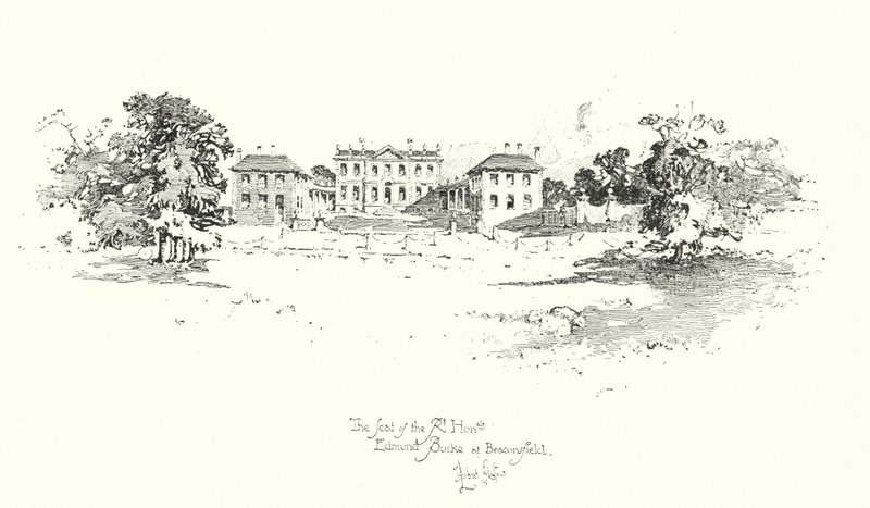 Edmund Burke székhelye, Beaconsfield (litho) alkotó: Herbert (after) Railton