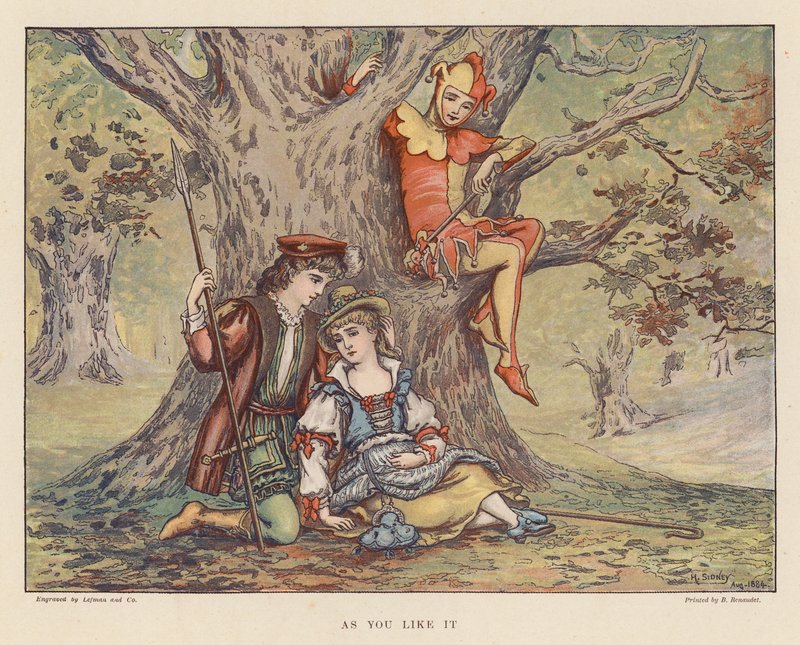 Shakespeare fiataloknak: Shakespeare: Ahogy tetszik (színes litográfia) alkotó: Herbert (after) Sidney