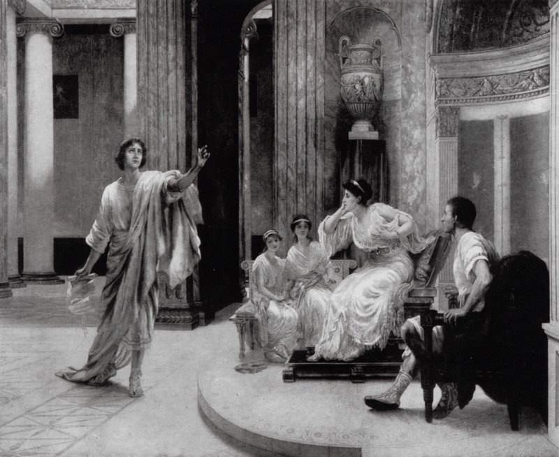 Vergilius római költő fia, Marcellus (lithó) halála után Octavia császárnőnek elebyét nyilvánít alkotó: Herbert (after) Sidney