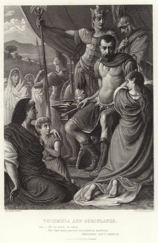 Volumnia és Coriolanus, Coriolanus, V. felvonás, III. jelenet alkotó: Herbert Alfred Bone