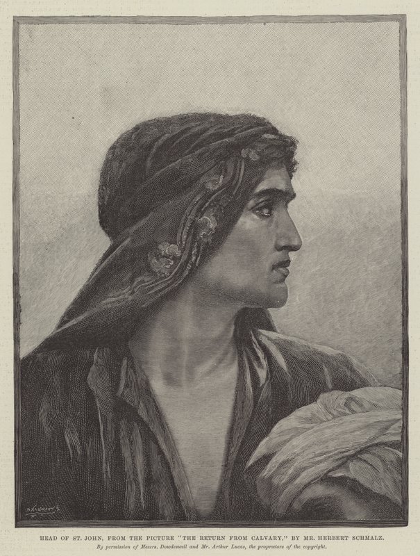 Szent János feje, a Visszatérés a lovasságból című képről alkotó: Herbert Gustave Schmalz