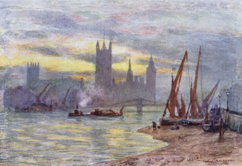 Lambeth parlamenti házai (színes litó) alkotó: Herbert Menzies (after) Marshall
