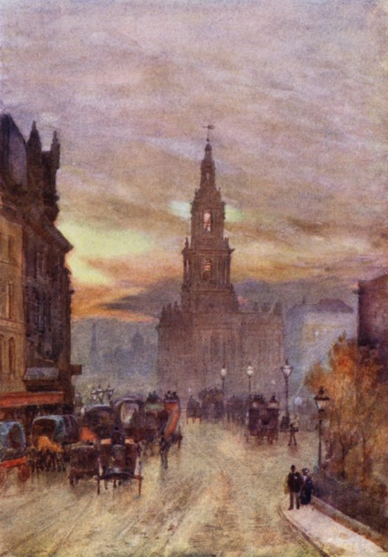 St Mary-le-Strand (színes litó) alkotó: Herbert Menzies (after) Marshall