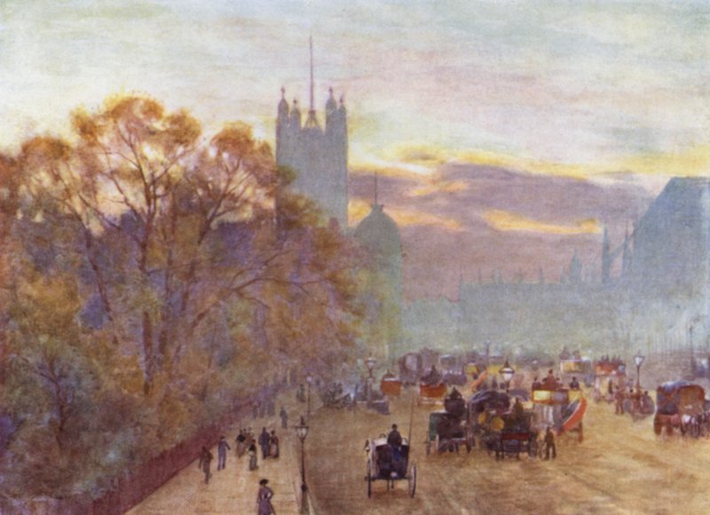 A Westminster megközelítése (színes litó) alkotó: Herbert Menzies (after) Marshall