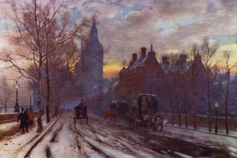 A Westminster Embankment (színes litó) alkotó: Herbert Menzies (after) Marshall
