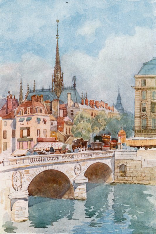 Pont St Michel és Ste Chapelle, Párizs alkotó: Herbert Menzies Marshall