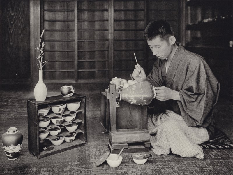 Japán az 1920-as években: Kína festése (f/w fotó) alkotó: Herbert Ponting