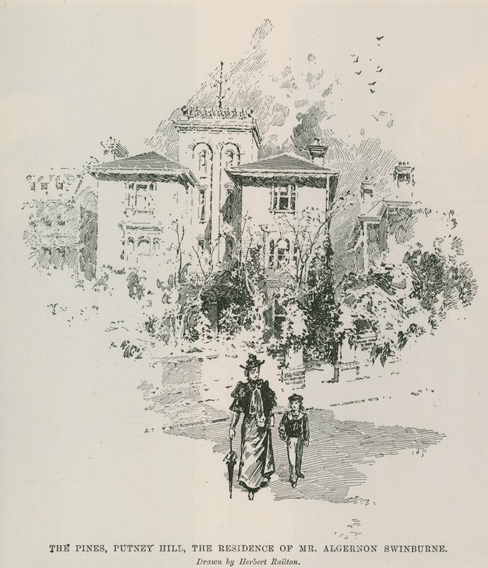 The Pines, Putney Hill, Algernon Swinburne úr lakhelye alkotó: Herbert Railton