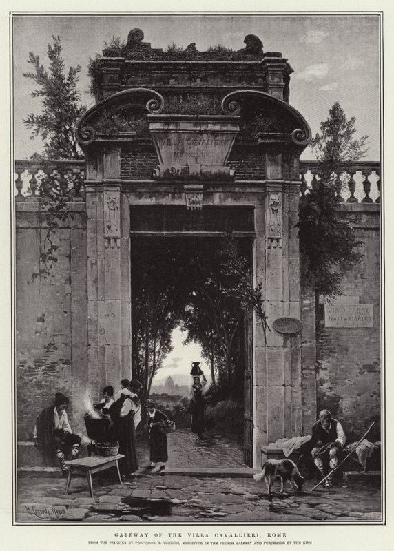 A Villa Cavallieri kapuja, Róma alkotó: Hermann David Salomon Corrodi