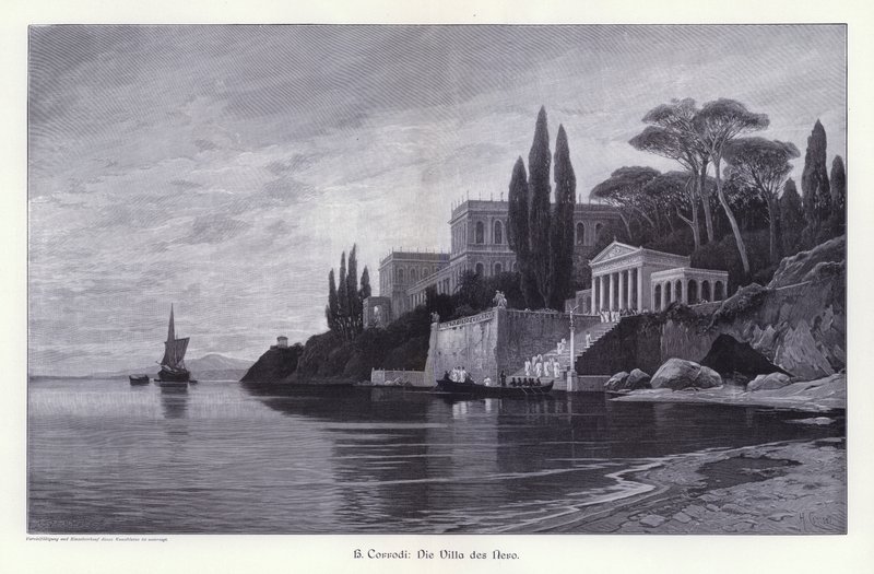 Néró villája (metszet) alkotó: Herman David Salomon Corrodi