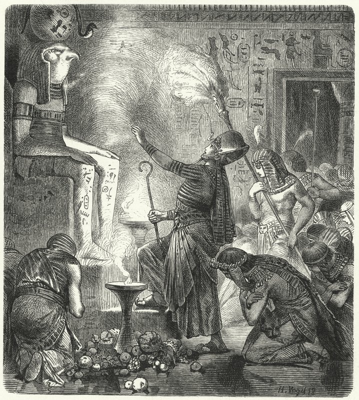 Egy fiatal egyiptomi fáraó a templomban alkotó: Hermann Vogel