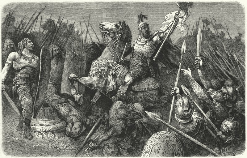 Belisarius megtámadja az osztrogótokat Rómában, 536 alkotó: Hermann Vogel