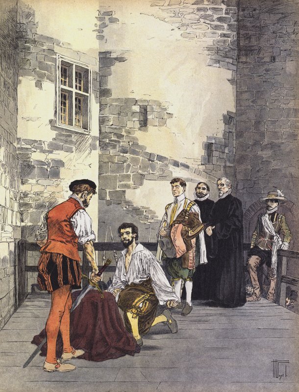 Charles de Gontaut, Biron hercegének árulás miatti kivégzése a párizsi Bastille-ban, 1602 alkotó: Hermann Vogel