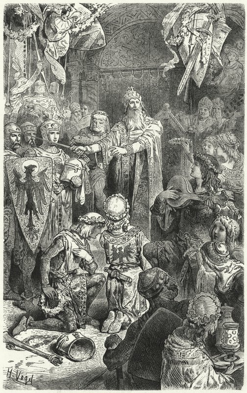 Frederick Barbarossa egy lakomán Mainzban alkotó: Hermann Vogel