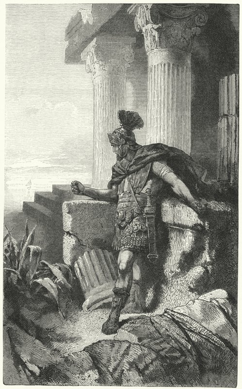 Gaius Marius száműzetésben Karthágó romjai között alkotó: Hermann Vogel