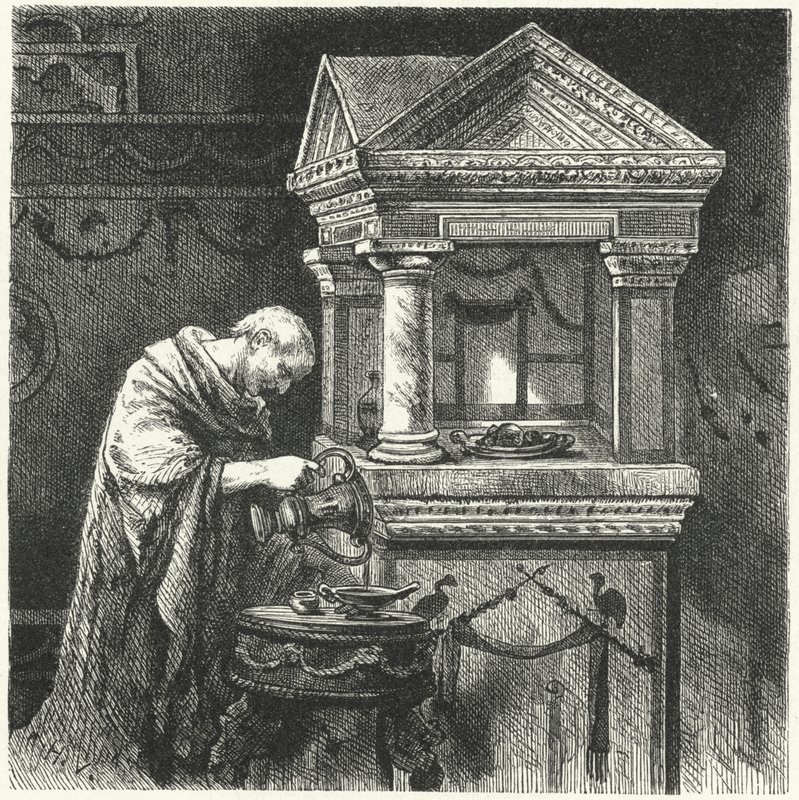 Felajánlások készítése az ókori Róma templomában alkotó: Hermann Vogel