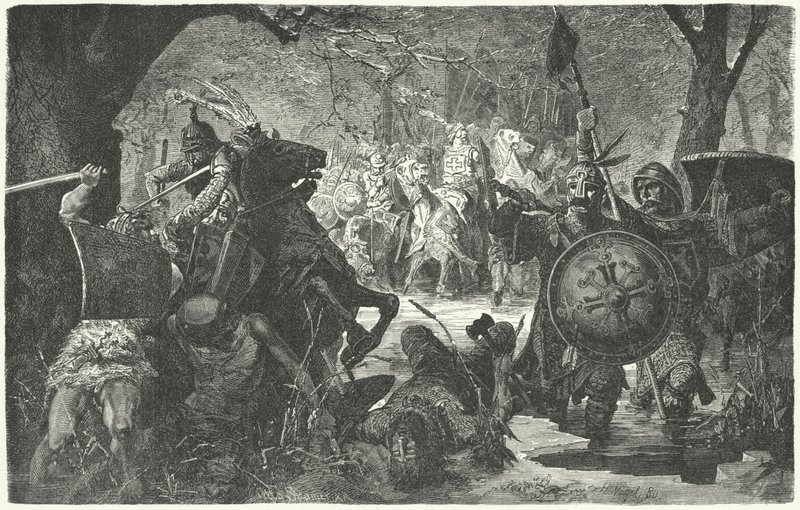 II. Cseh Ottokár keresztes hadjárata a pogány óporoszok ellen, 1255 alkotó: Hermann Vogel